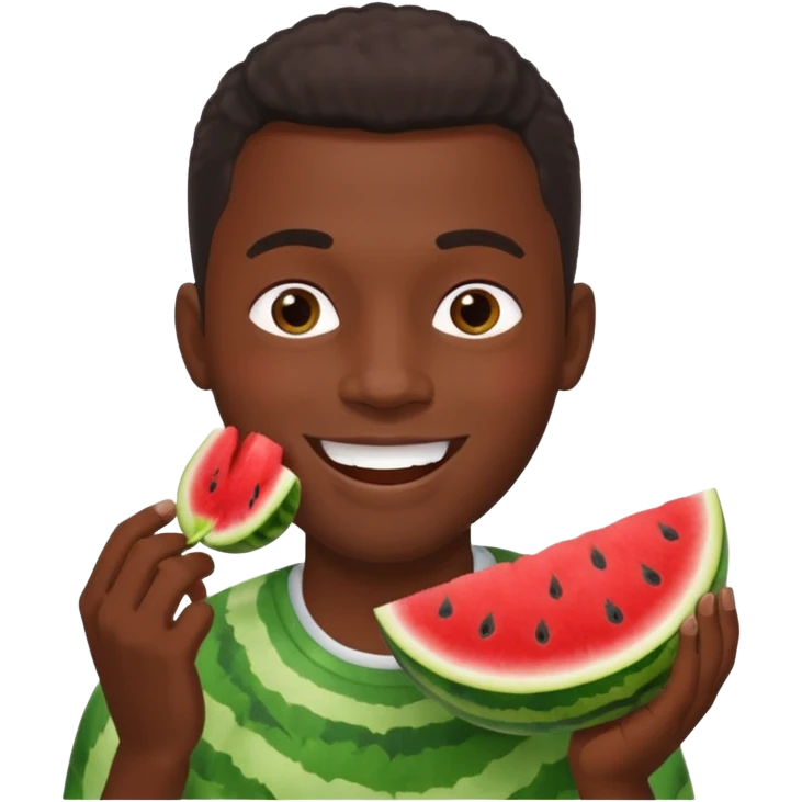 Black man eating watermelon emoji