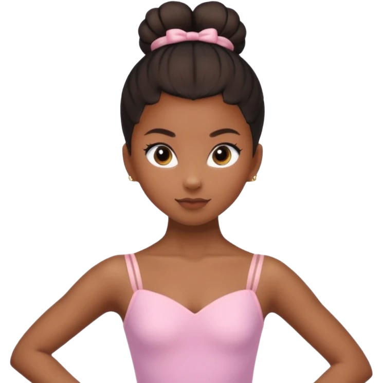 Create a brown skin black girl with a sleek ballerina bun emoji
