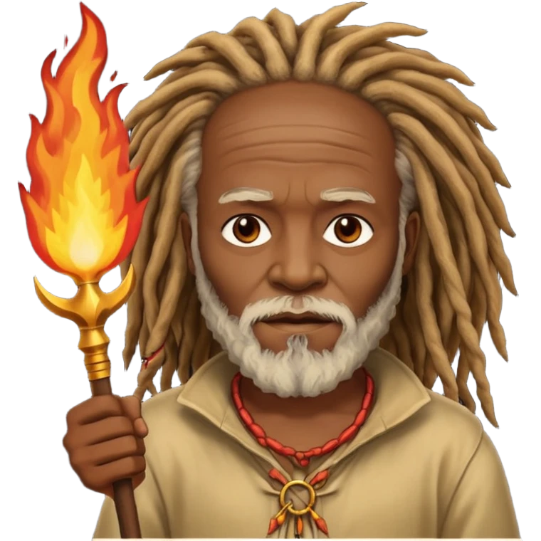 Burning Spear holds Burning Spear  emoji