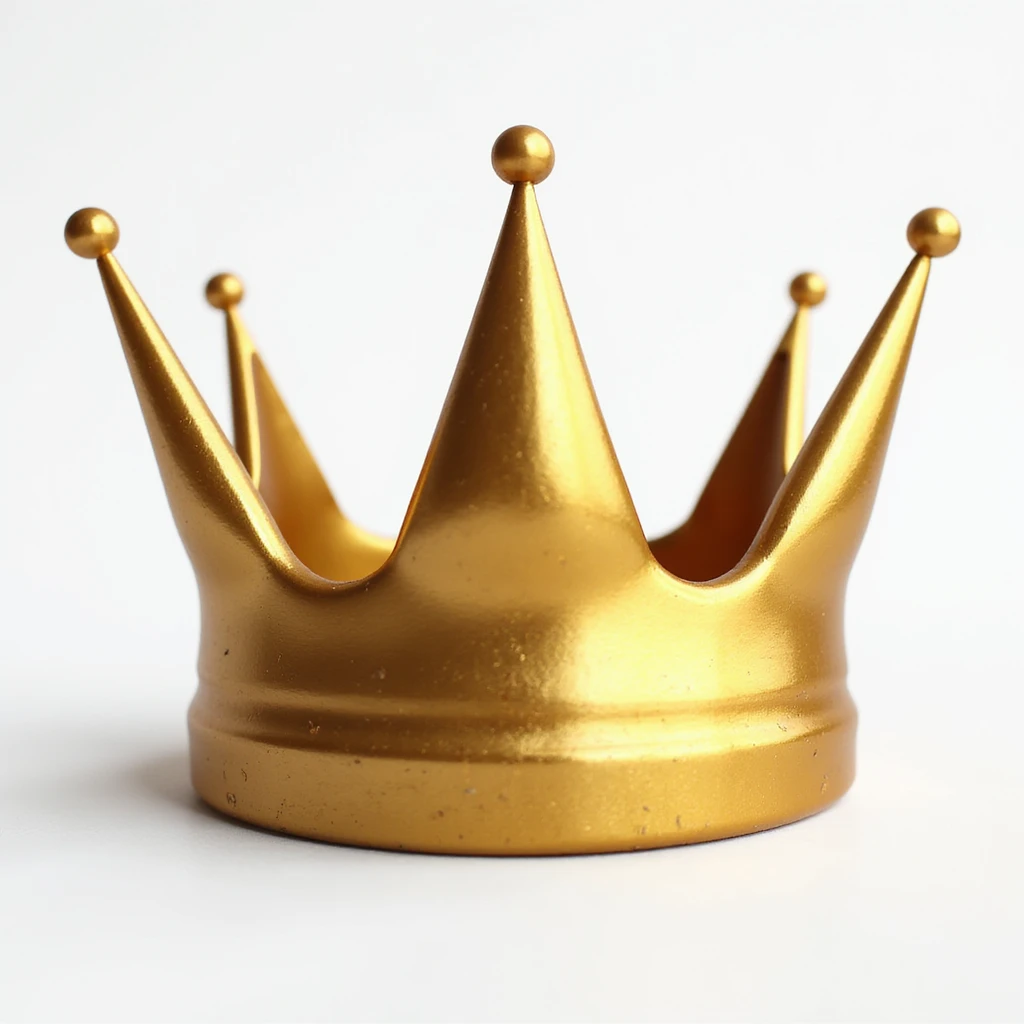 gold crown, stylized, shiny, metallic, minimal background emoji