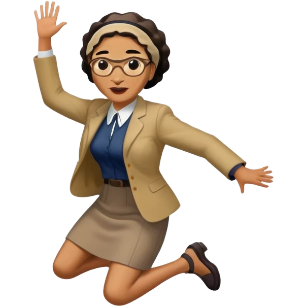 Rosa Parks jumping over a river emoji