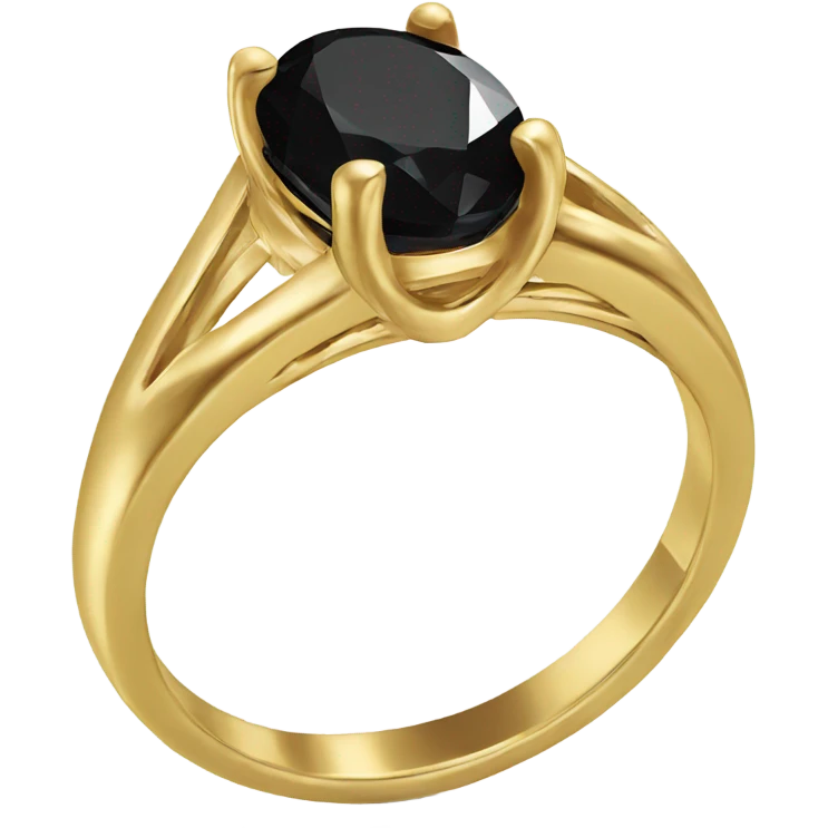 gold ring with black oval diamond emoji