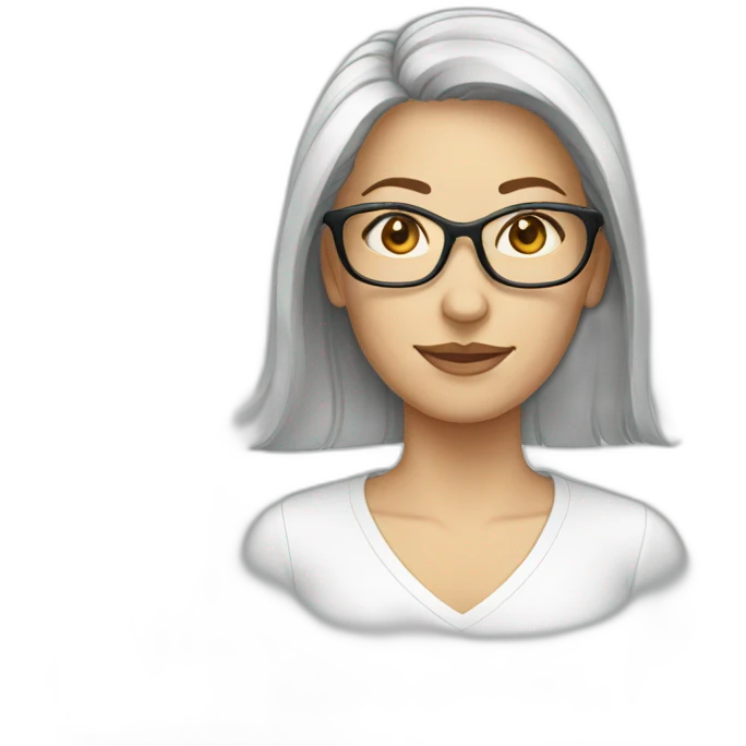 white woman wear glass emoji
