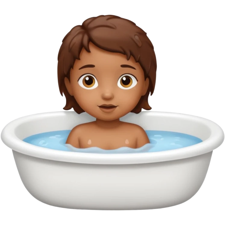 brown girl Baby Bath emoji