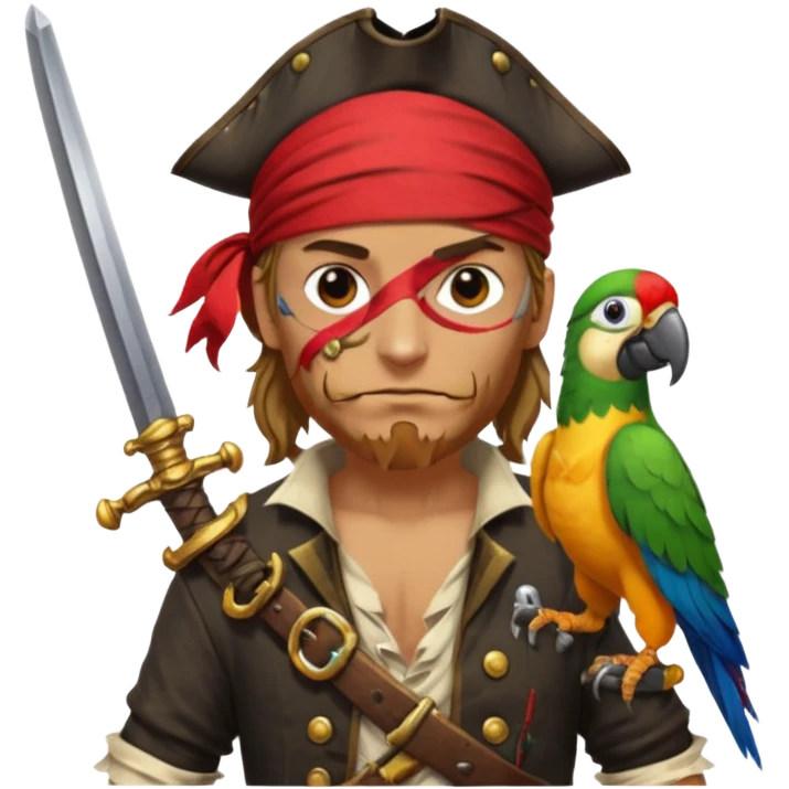 pirate and parrot emoji
