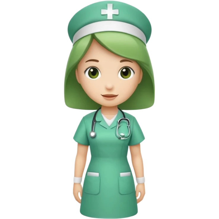 green dressed nurse emoji