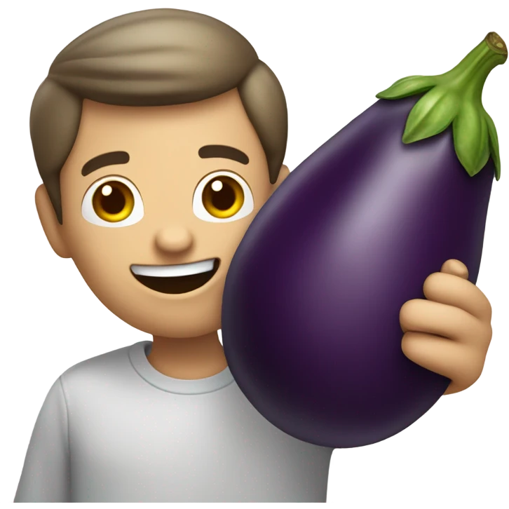 Guy with brinjal emoji