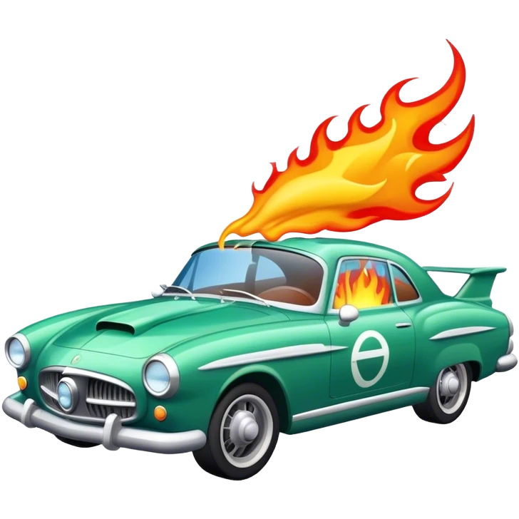 Car with jets and flames emoji