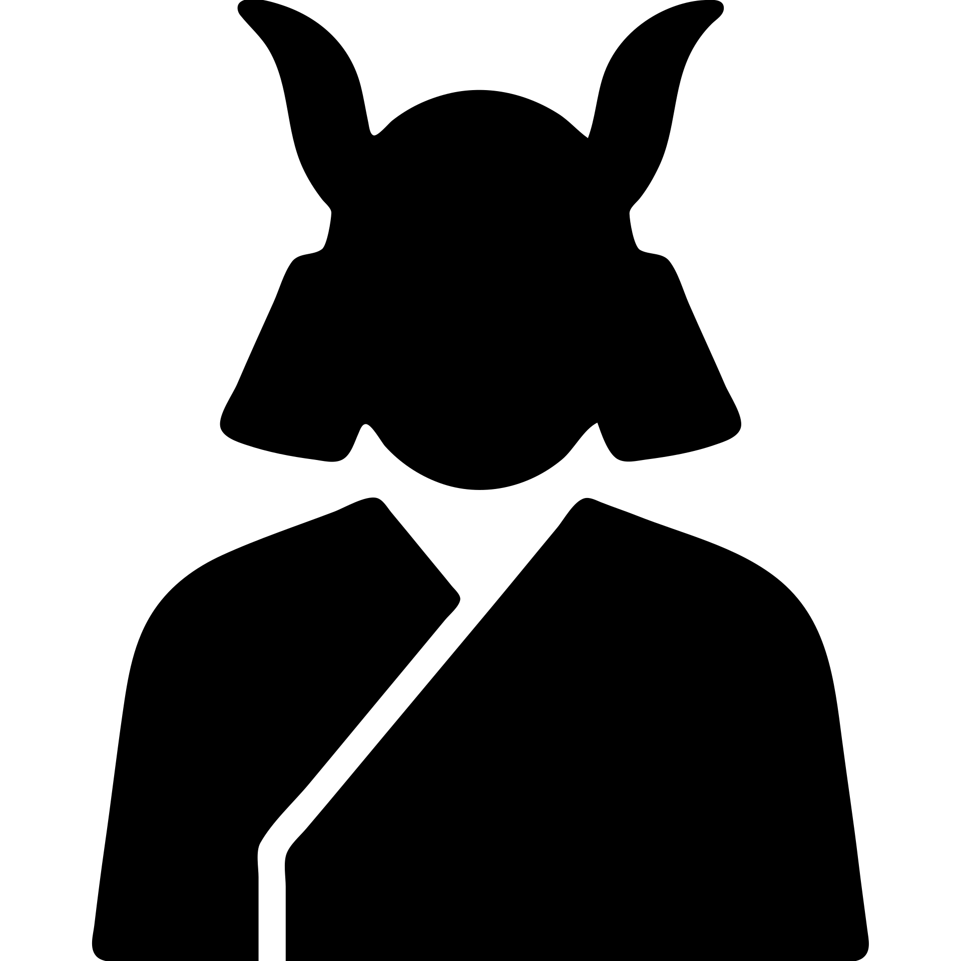 minimalist solid icon of a Japanese samurai warrior emoji
