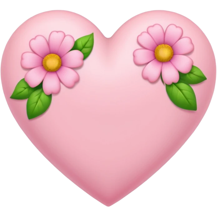 Light pink heart with flowers on it  emoji