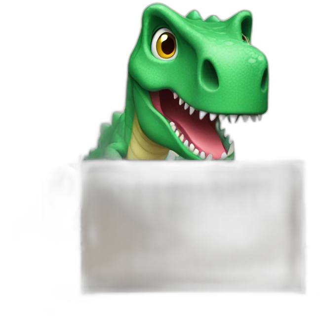 dinosaur behind a laptop emoji