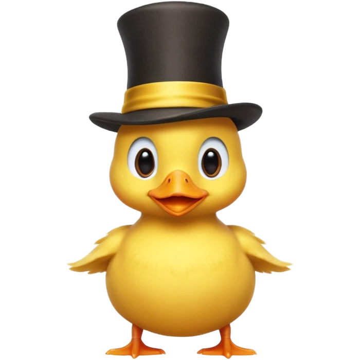 baby duck with magician’s hat
 emoji