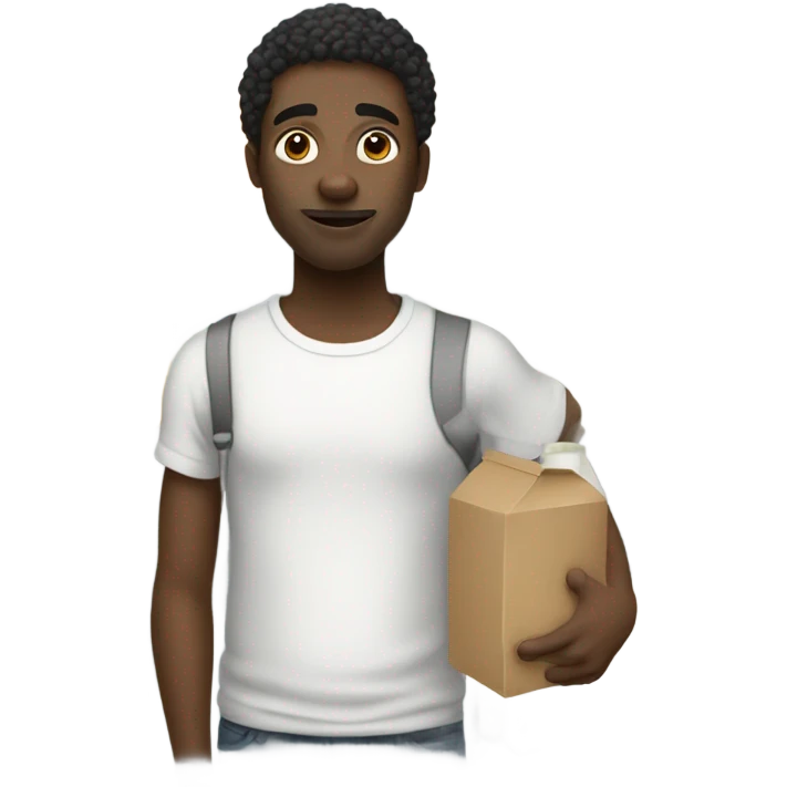 Black man going to milk store emoji