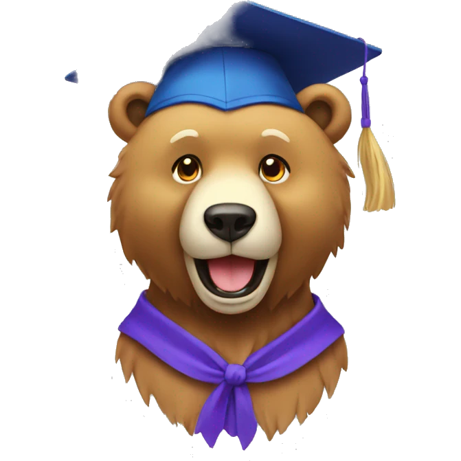Graduation colourful bear emoji
