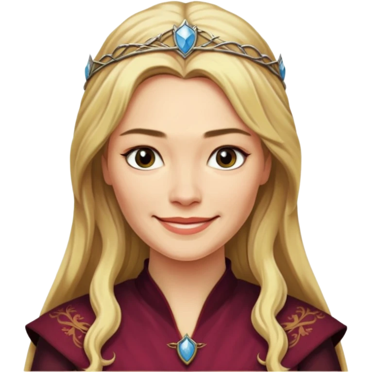 Cersei Lannister smile smirk from Games of throne character face only younger emoji