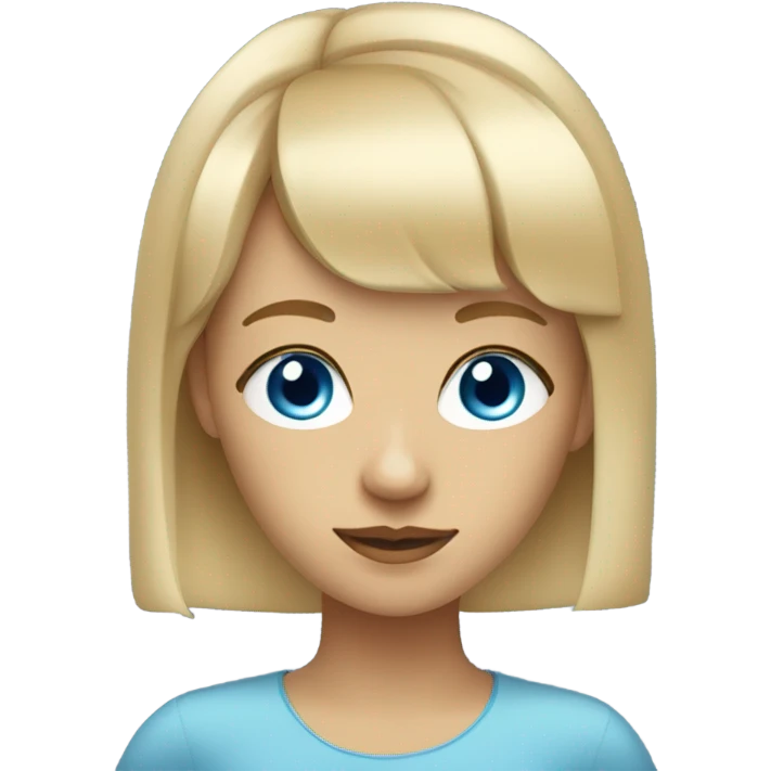 wisdom in her gaze blue eyes blonde hair with bangs emoji
