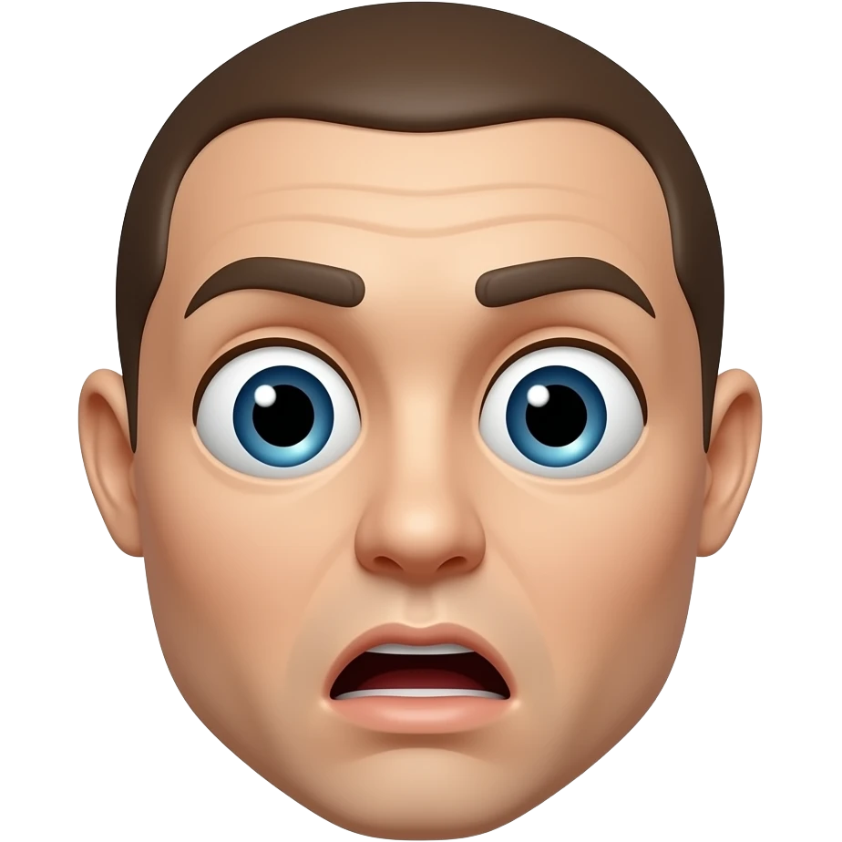A shocked face with massive eyes emoji