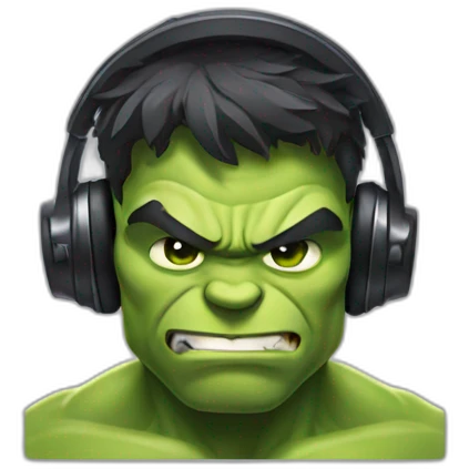 Hulk with headphones  emoji