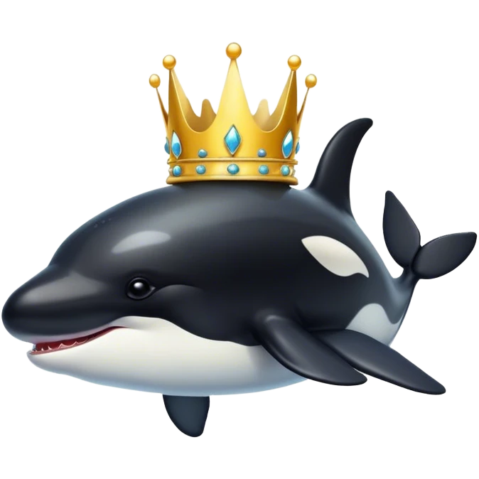 orca whale with crown emoji