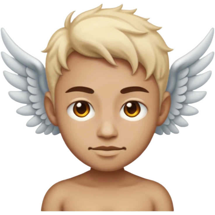 Metade do rosto anjo outra metade demônio igual os do zap emoji