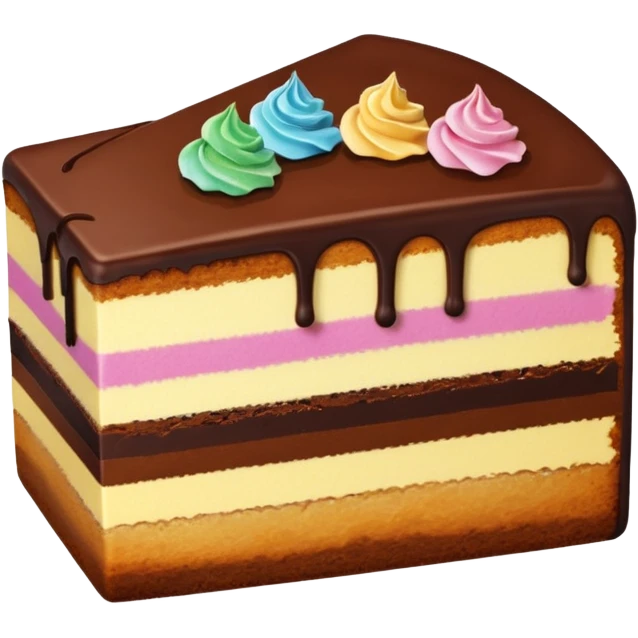 colorful marble cake slice, simple, clear emoji