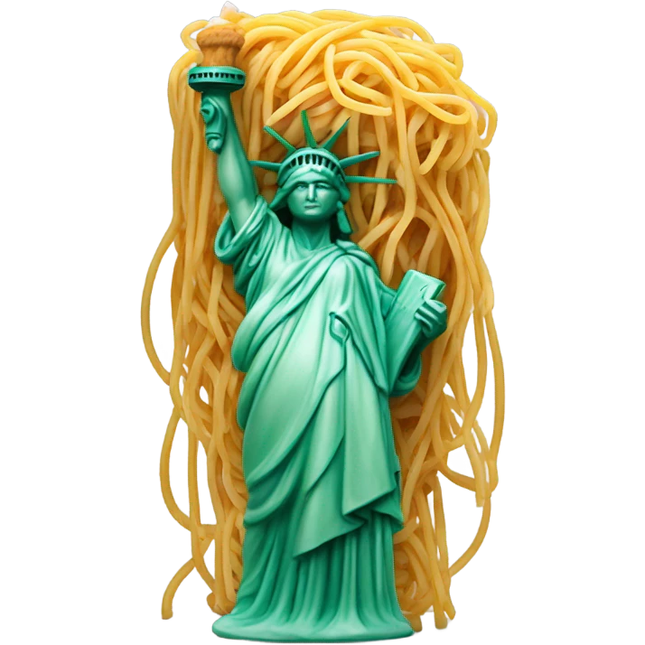 Statue of liberty with spaghetti  emoji