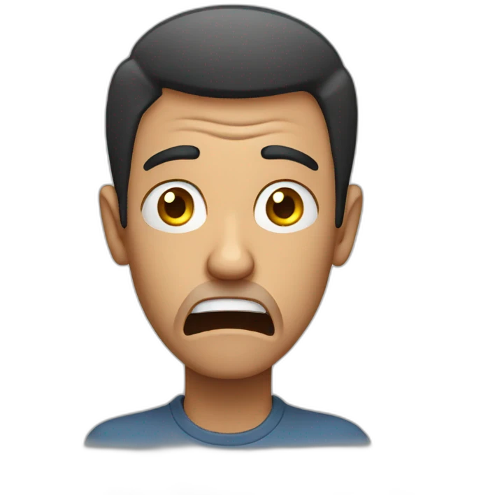 Scared man emoji