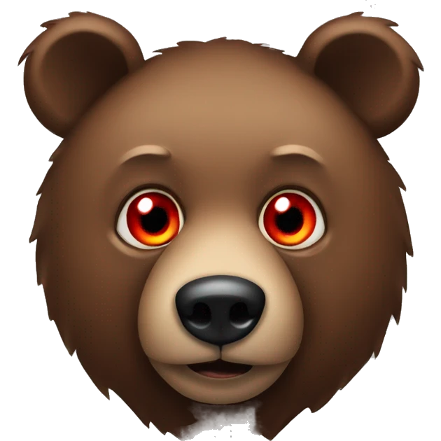 Brown bear with red eyes  emoji