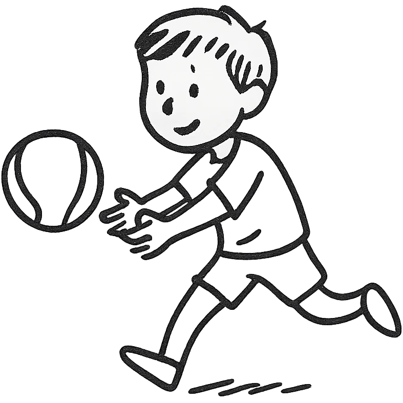 a boy passing a ball emoji