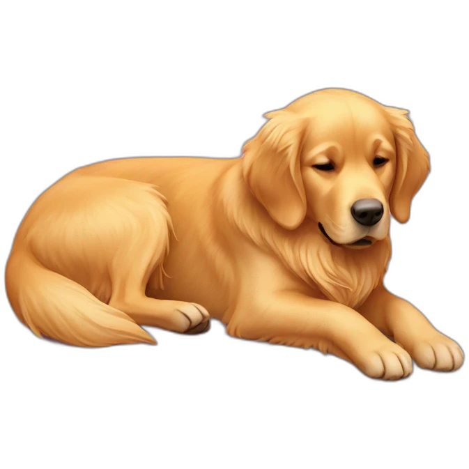 golden retriever lying down on the back  emoji