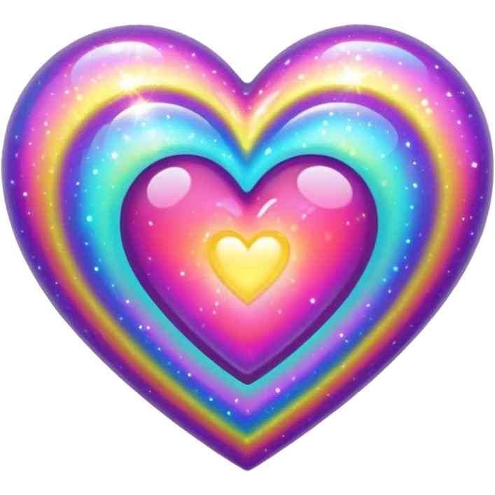 A sparkling psychedelic heart emoji  emoji