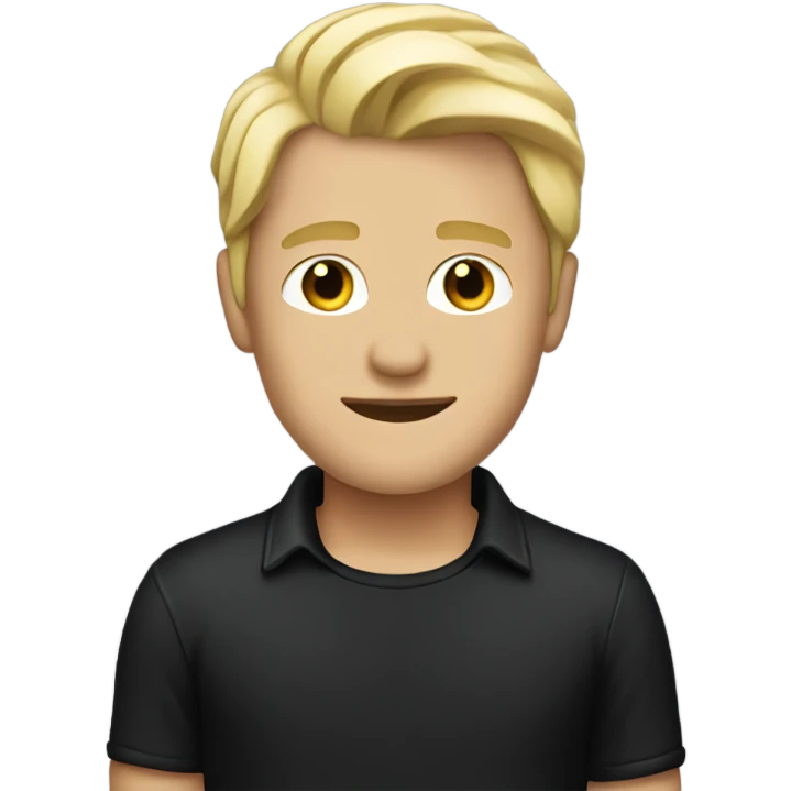 cool guy blond in black shirt emoji