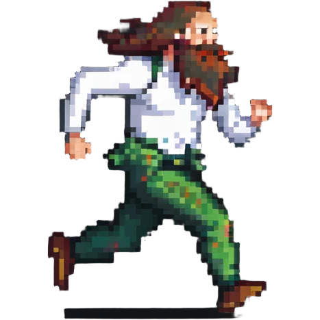 running man with long beard emoji