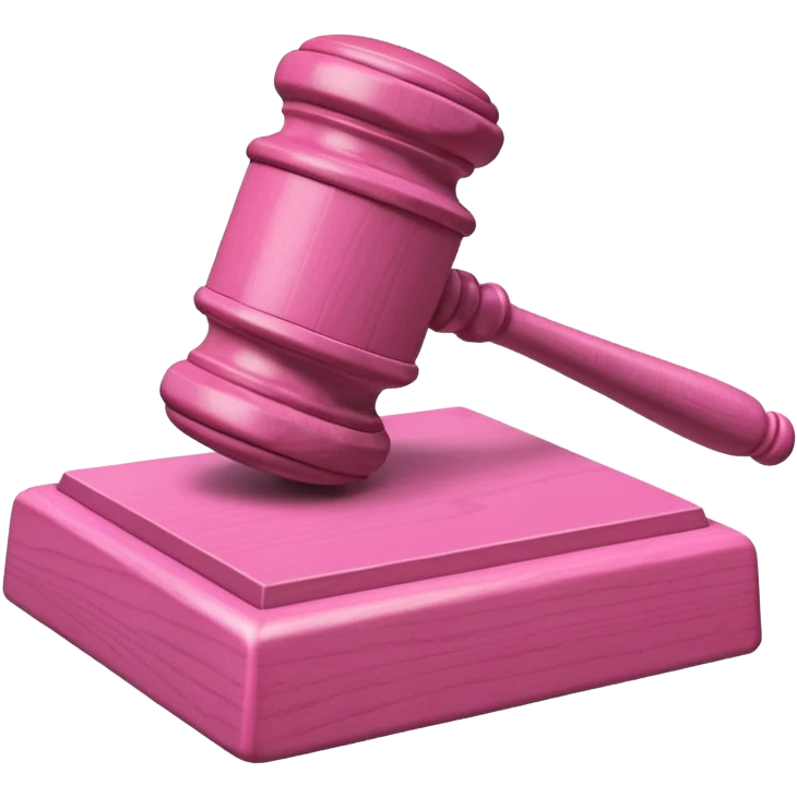 pink gavel and block emoji