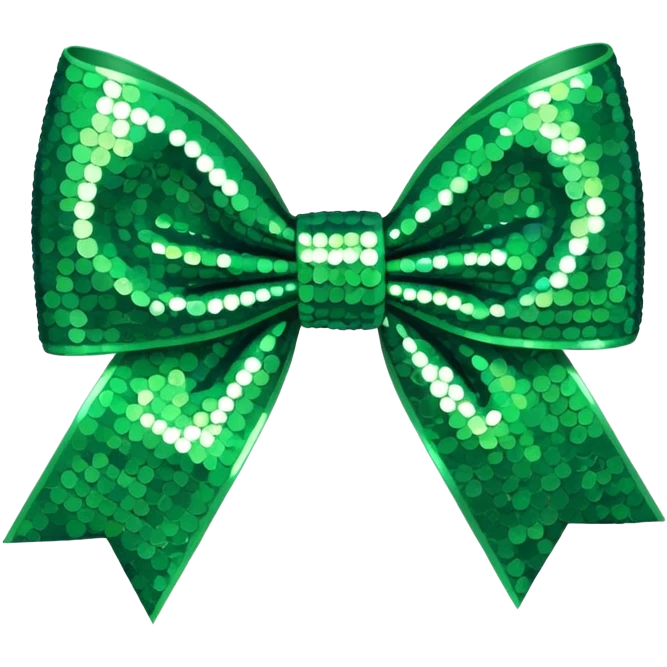 green sequin bow emoji