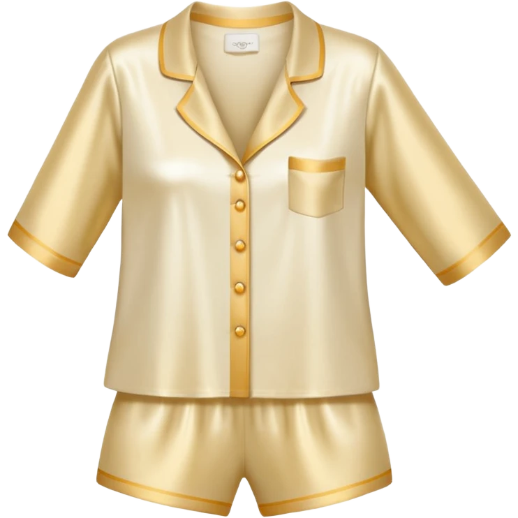 Light cream silk pyjamas set emoji