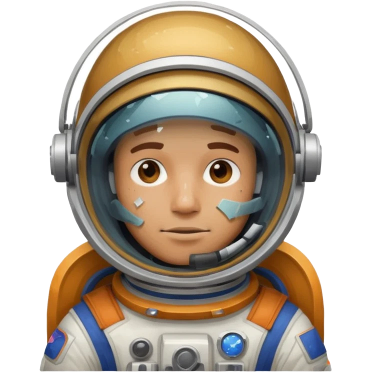 astronaut man with helmet broken glass emoji