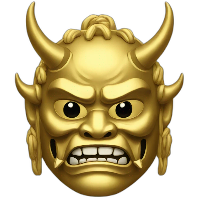 gold japanese oni mask emoji