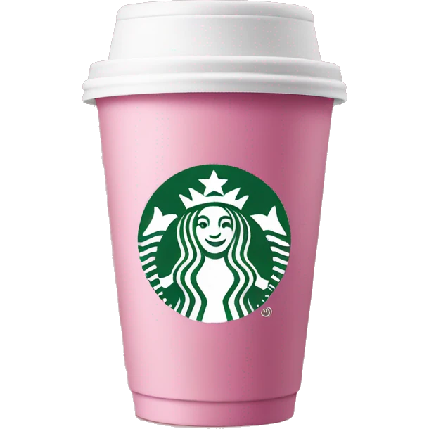 pink Starbucks cup emoji