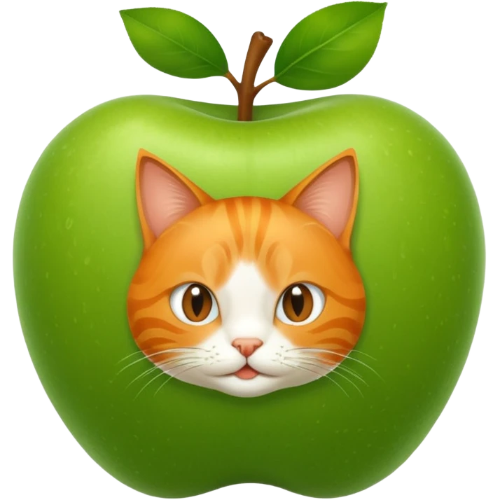 cat in apple funny emoji