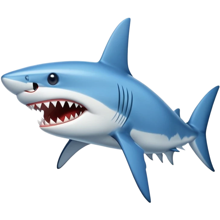 blue shark with sharp teeth emoji