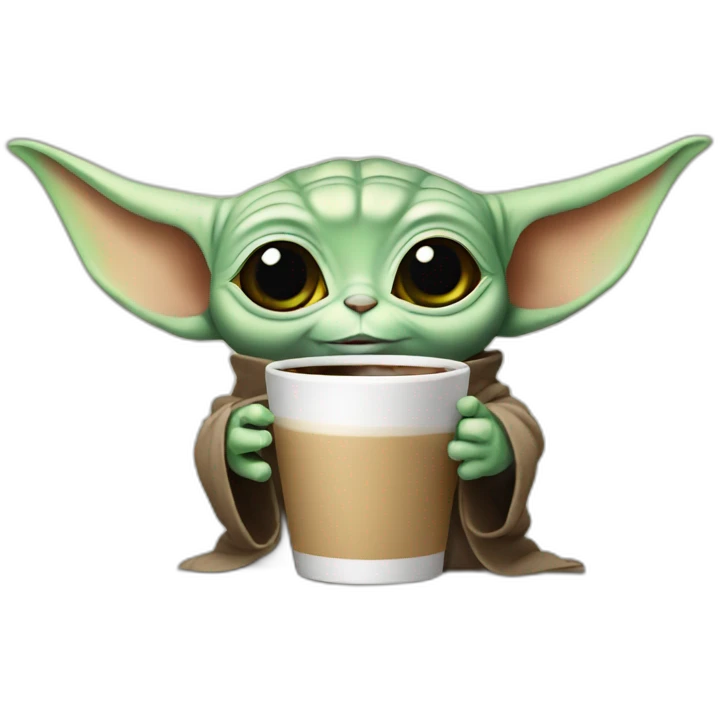 baby yoda drinking coffee emoji