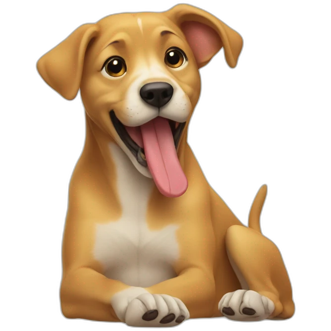 dog licking feet’s emoji