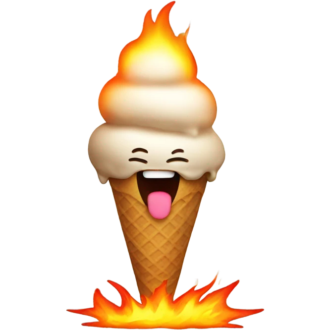 Ice cream on fire emoji