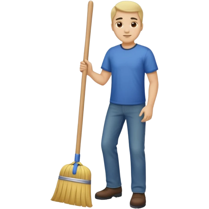 ligth man sweeping the floor emoji