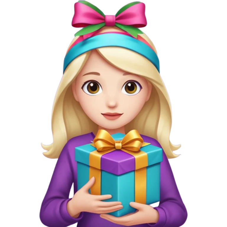 Person holding a gift emoji