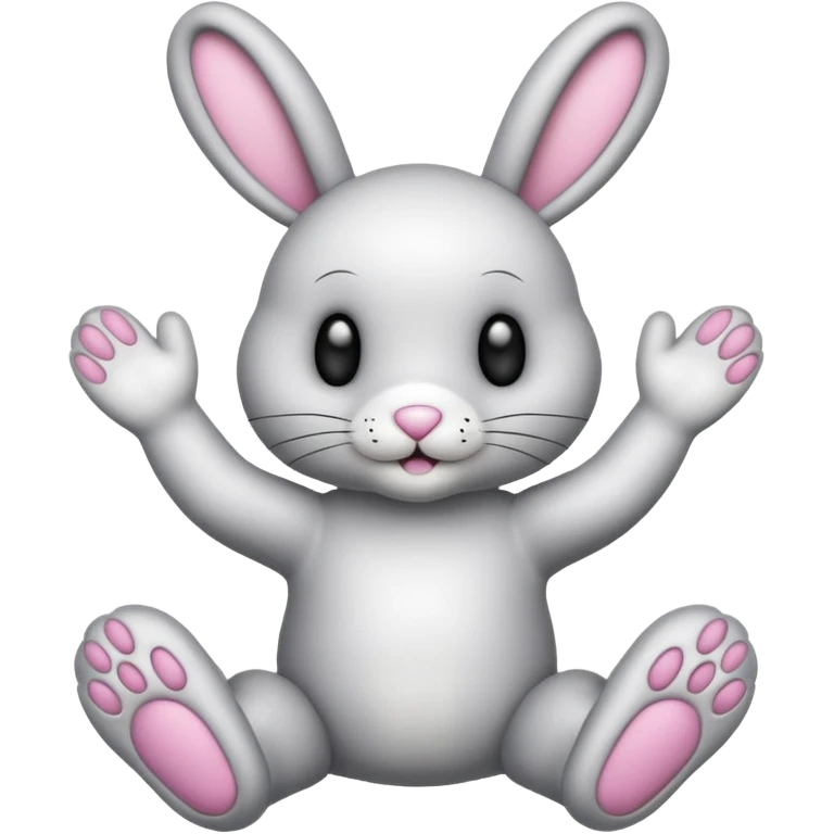 Emoji pour twitch d'une peluche lapin squelette noir faisant signe de la patte avec le texte:"Hi !" emoji
