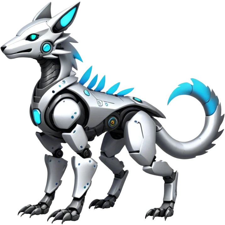 Modern Futuristic Cyborg-Vernid-Sergal-Trico-Protogen-Robot-species by LiLaiRa full body emoji