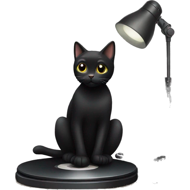 Black cat on a turntable emoji