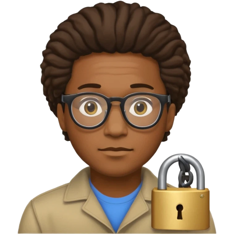 Un homme noir avec de lunettes et des locks emoji